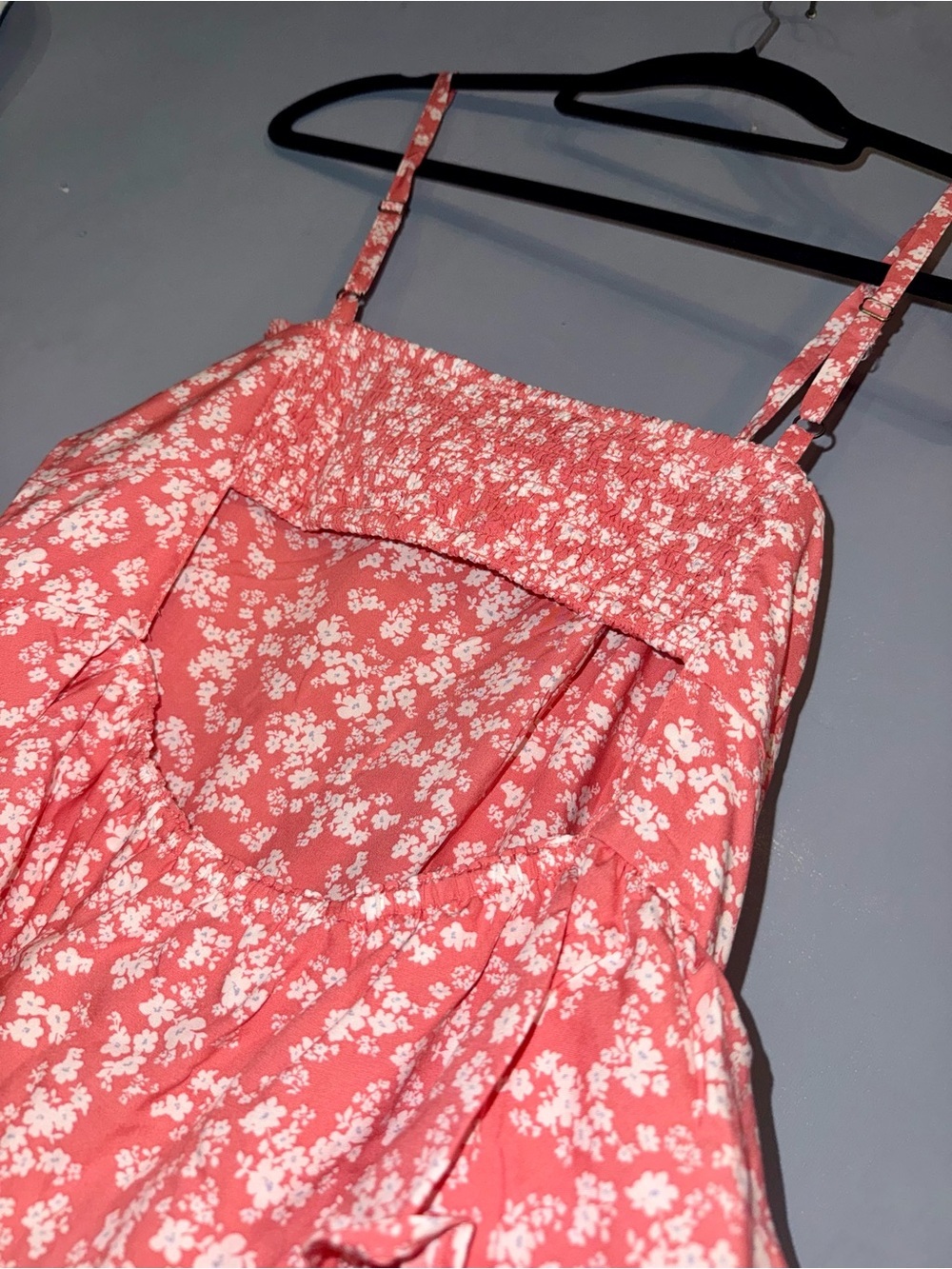 NWT Arizona Jean Co Pink Floral Tiered Mini Dress Large - Picture 6 of 6
